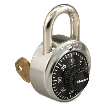 Master Lock® Combination Stainless Steel Padlock W-key Cylinder, 1 7-8" Wide, Black-silver freeshipping - TVN Wholesale